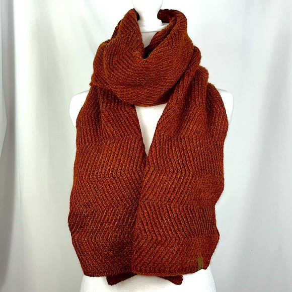 C.C Beanie Chevron Knit Scarf SF9000 in rust color - Picture 3 of 7